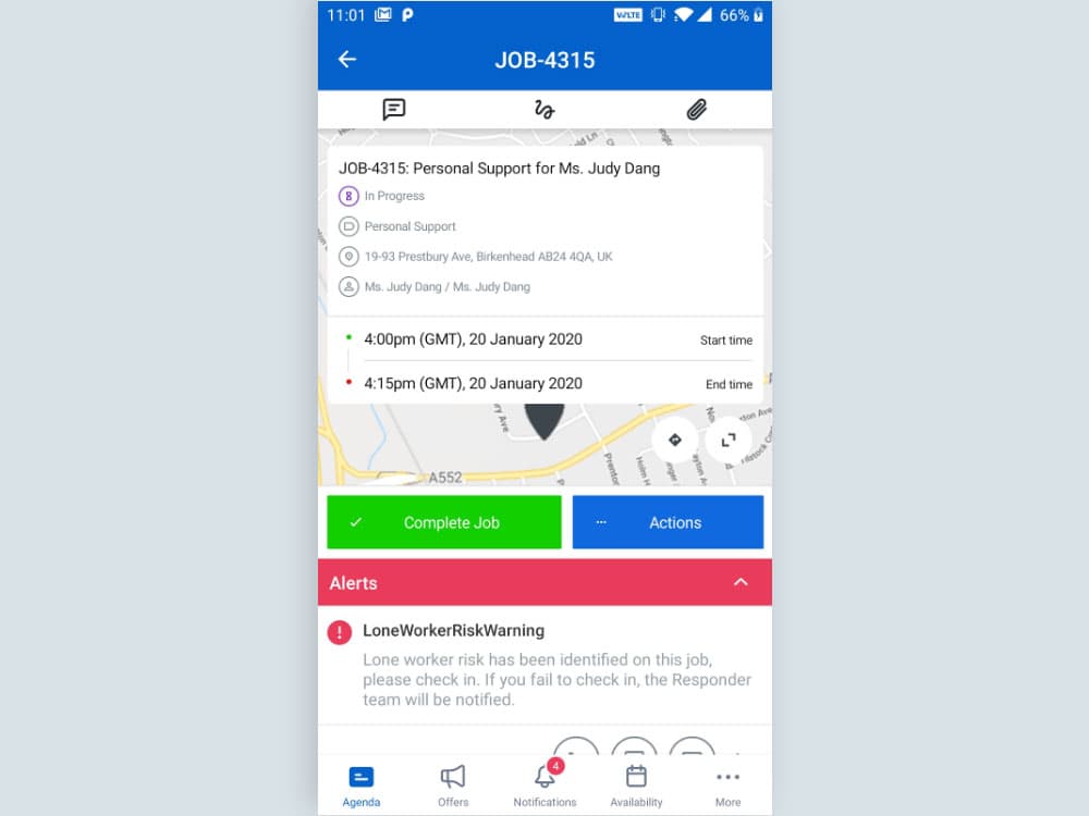 Lone Worker Risk Check-in screenshot 1