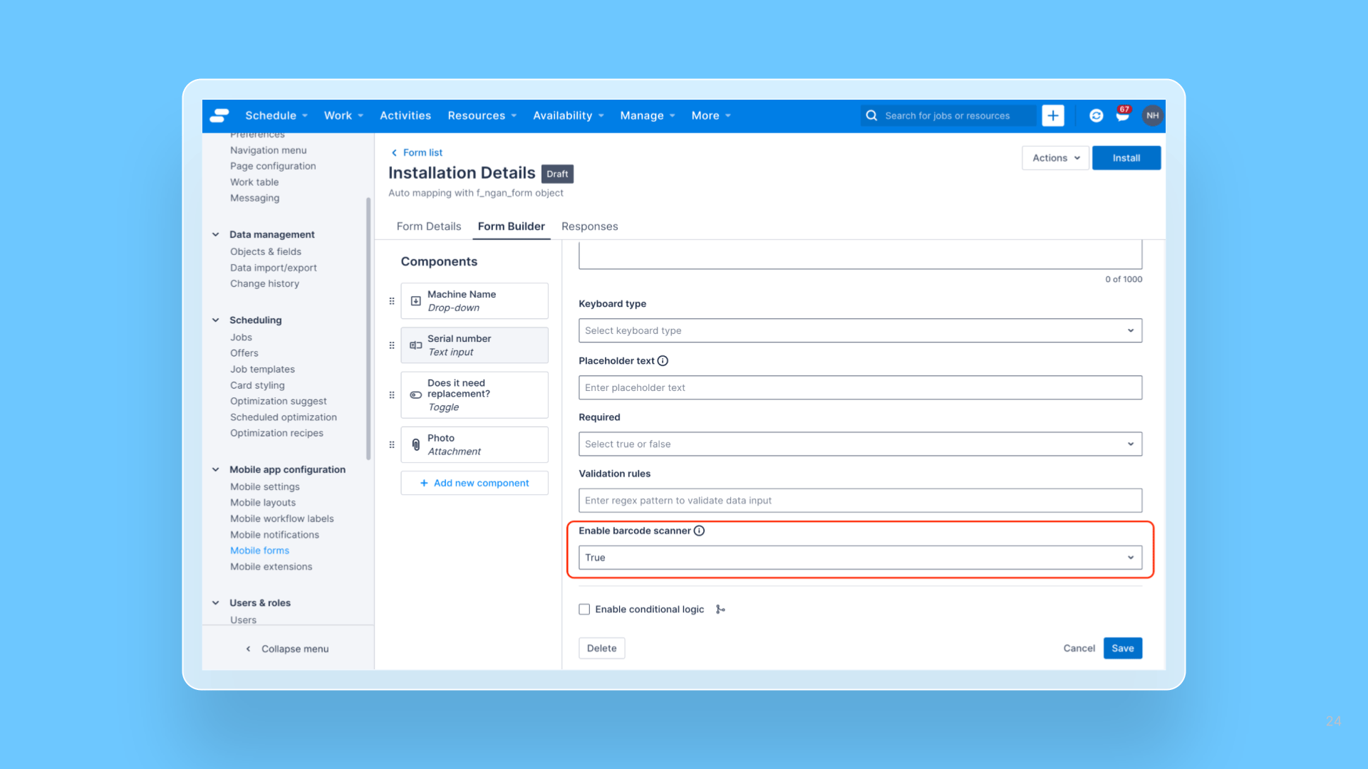 Form Builder – Barcode and QR scanner support in text components release note