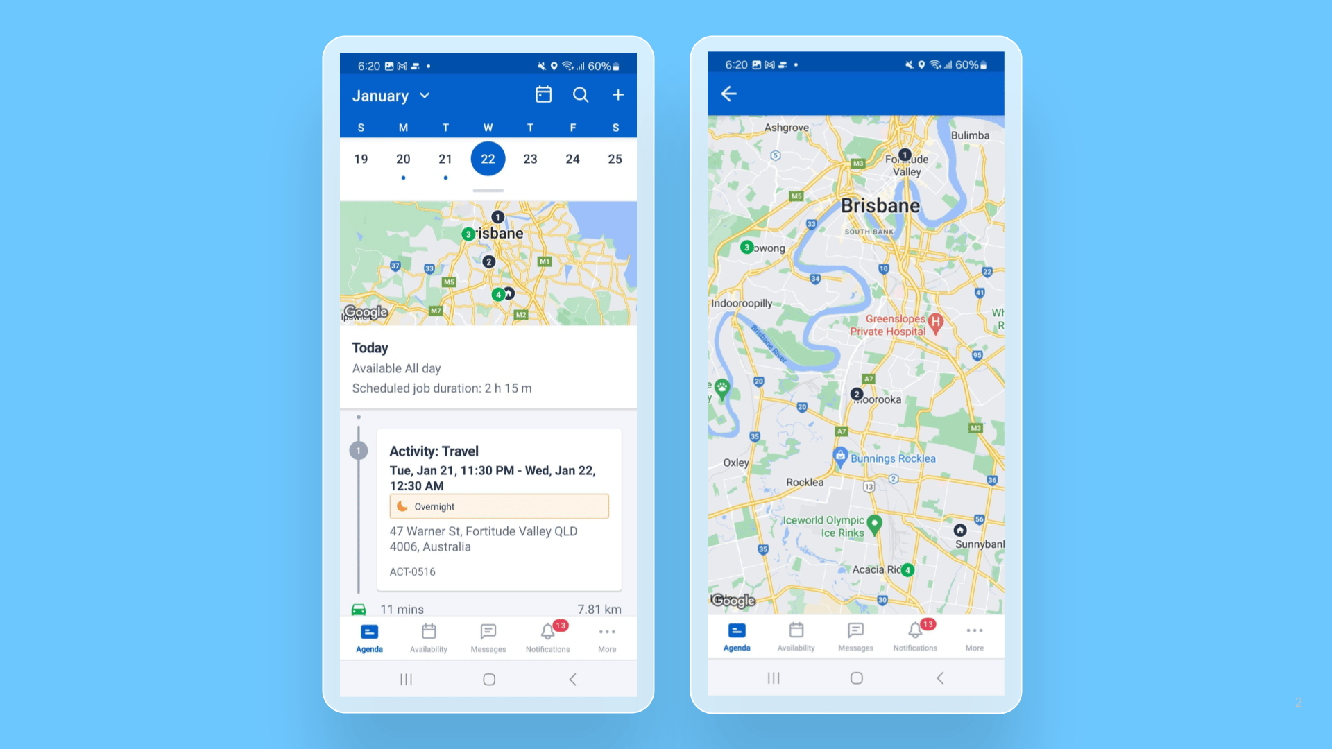 Skedulo Plus – Expandable map on the Agenda screen release note