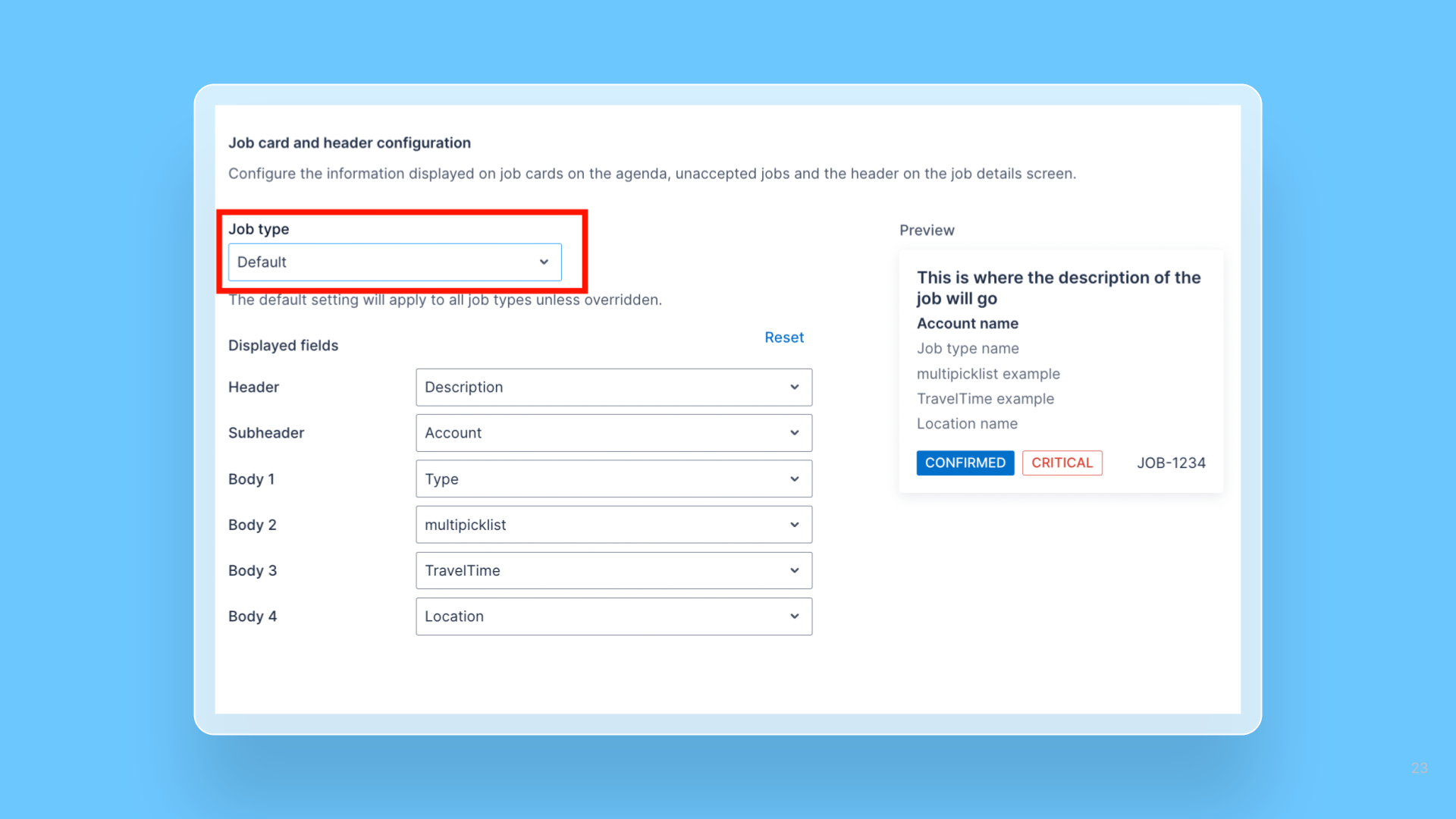 Job Card Customization for Skedulo Plus release note