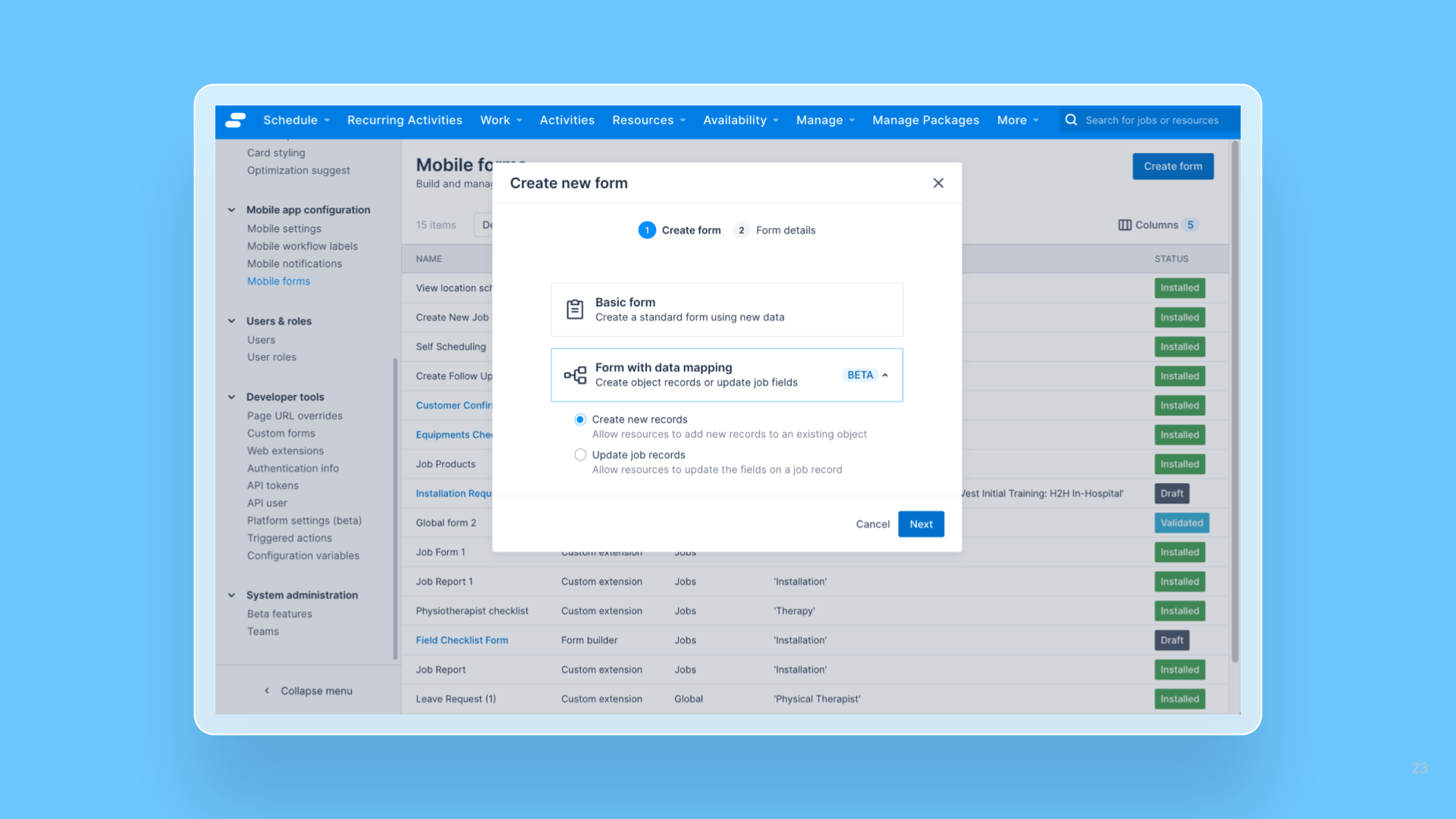 Form Builder – Custom data mapping is now available in Beta release note