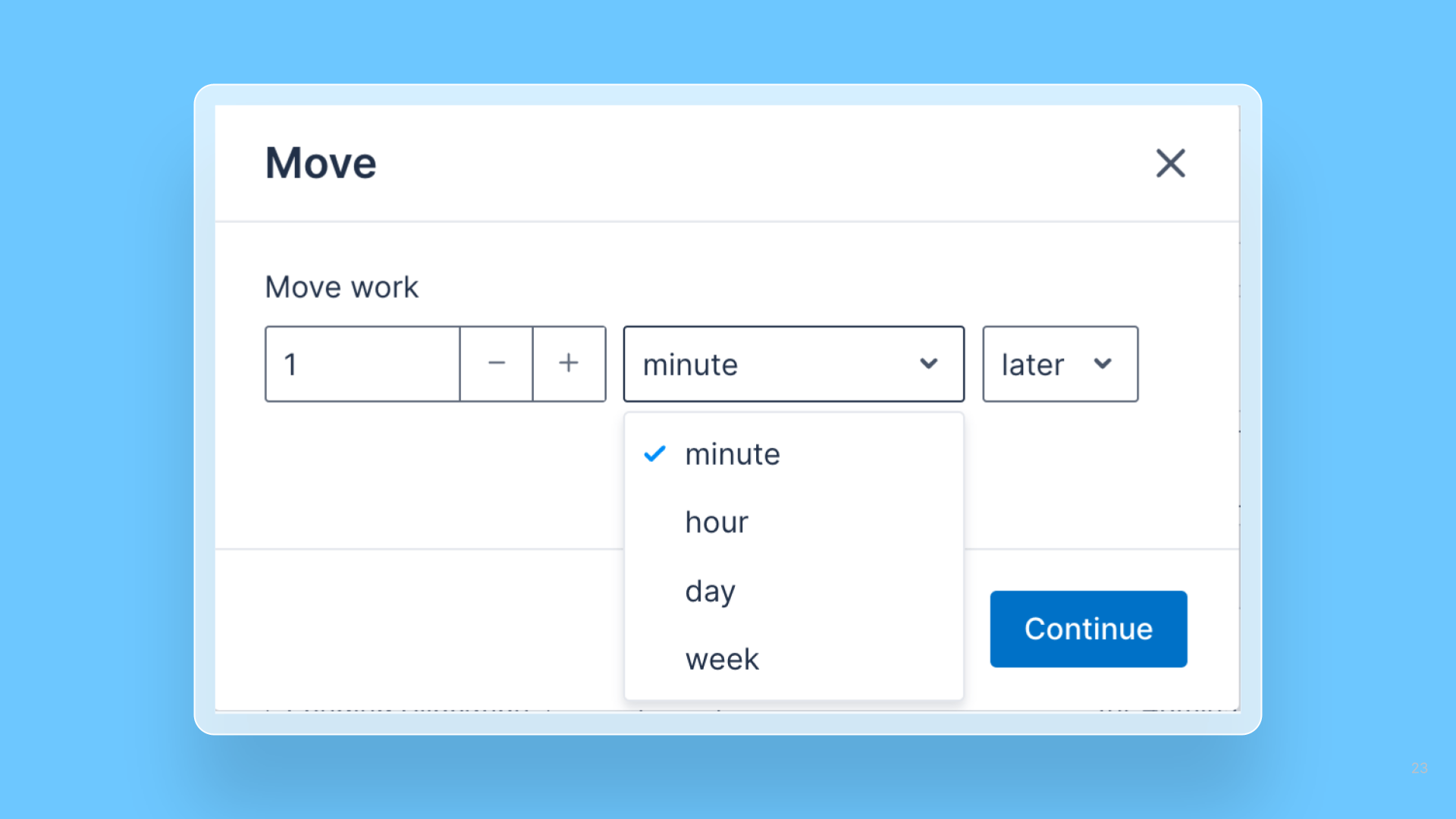 Bulk move jobs by hours or minutes release note
