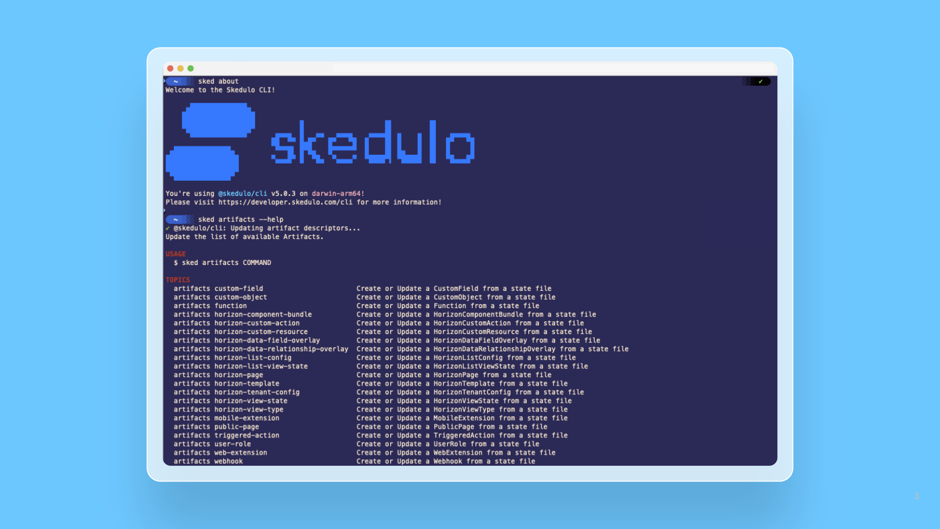 Skedulo CLI version 5.03 released release note