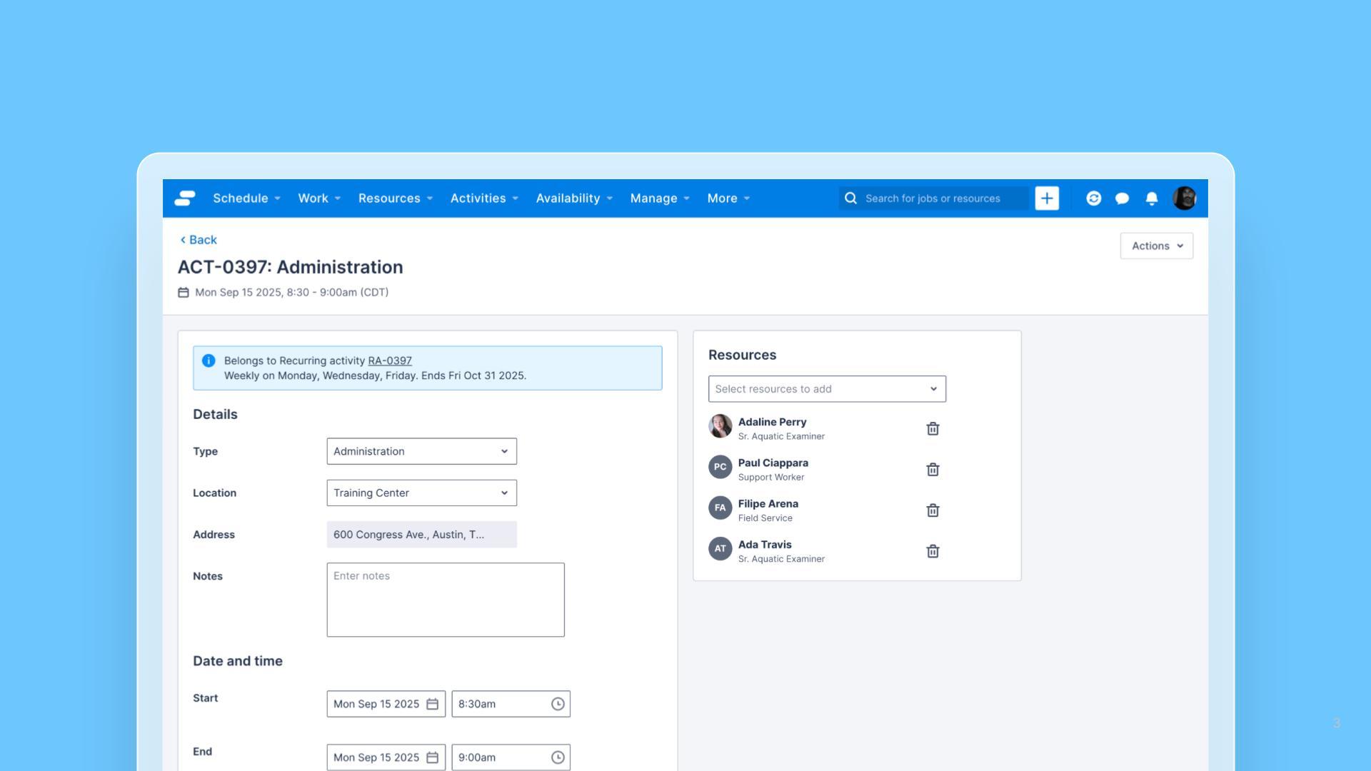 Add multiple Resources to Activities release note