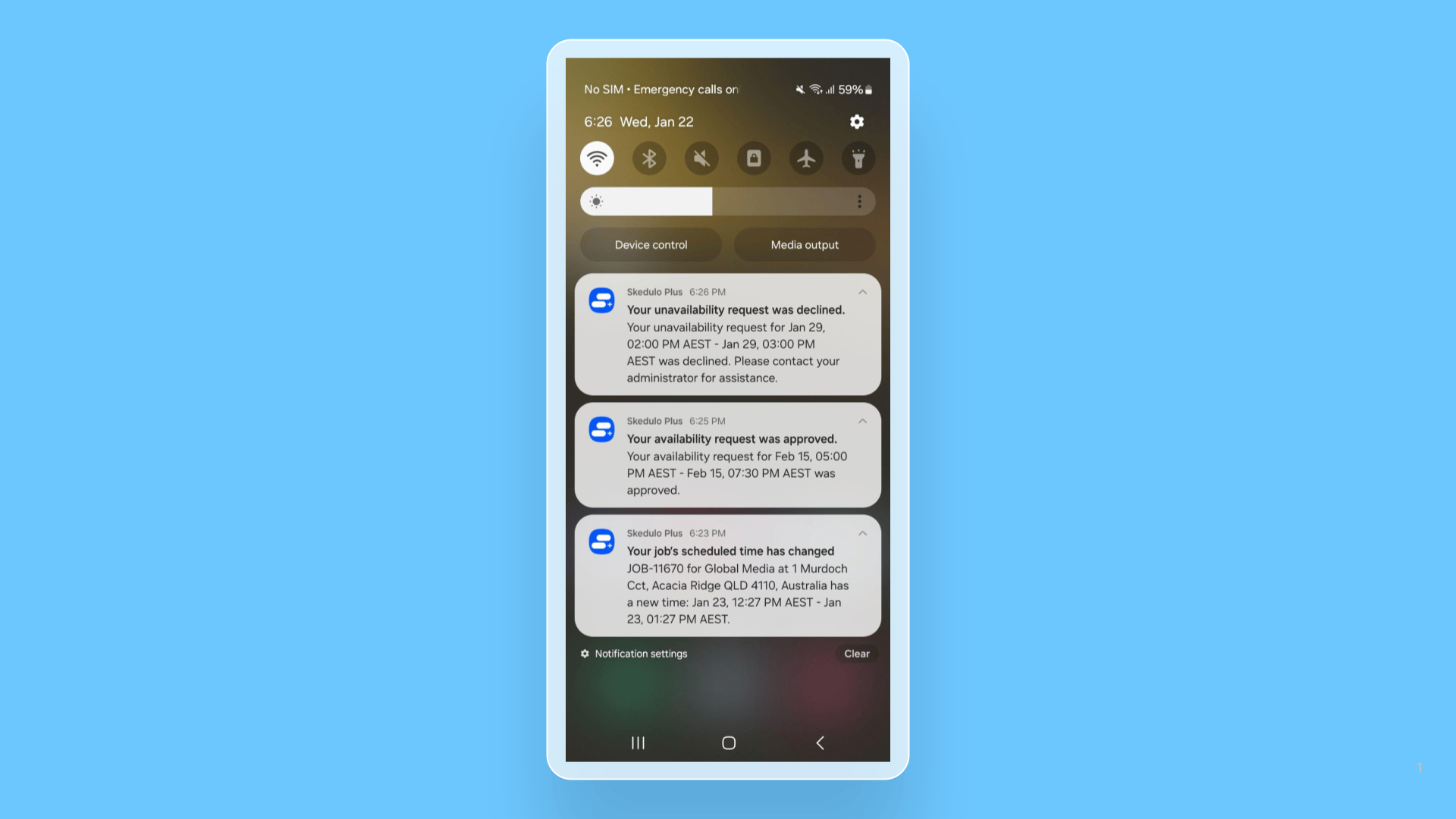 New job and availability notifications for mobile users release note