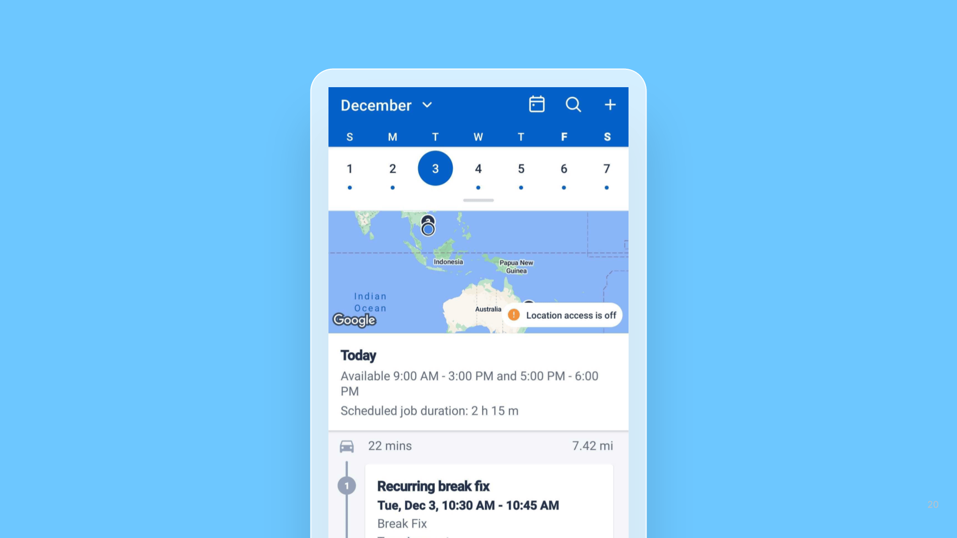 Skedulo Plus – Total daily scheduled work time in Agenda screen release note