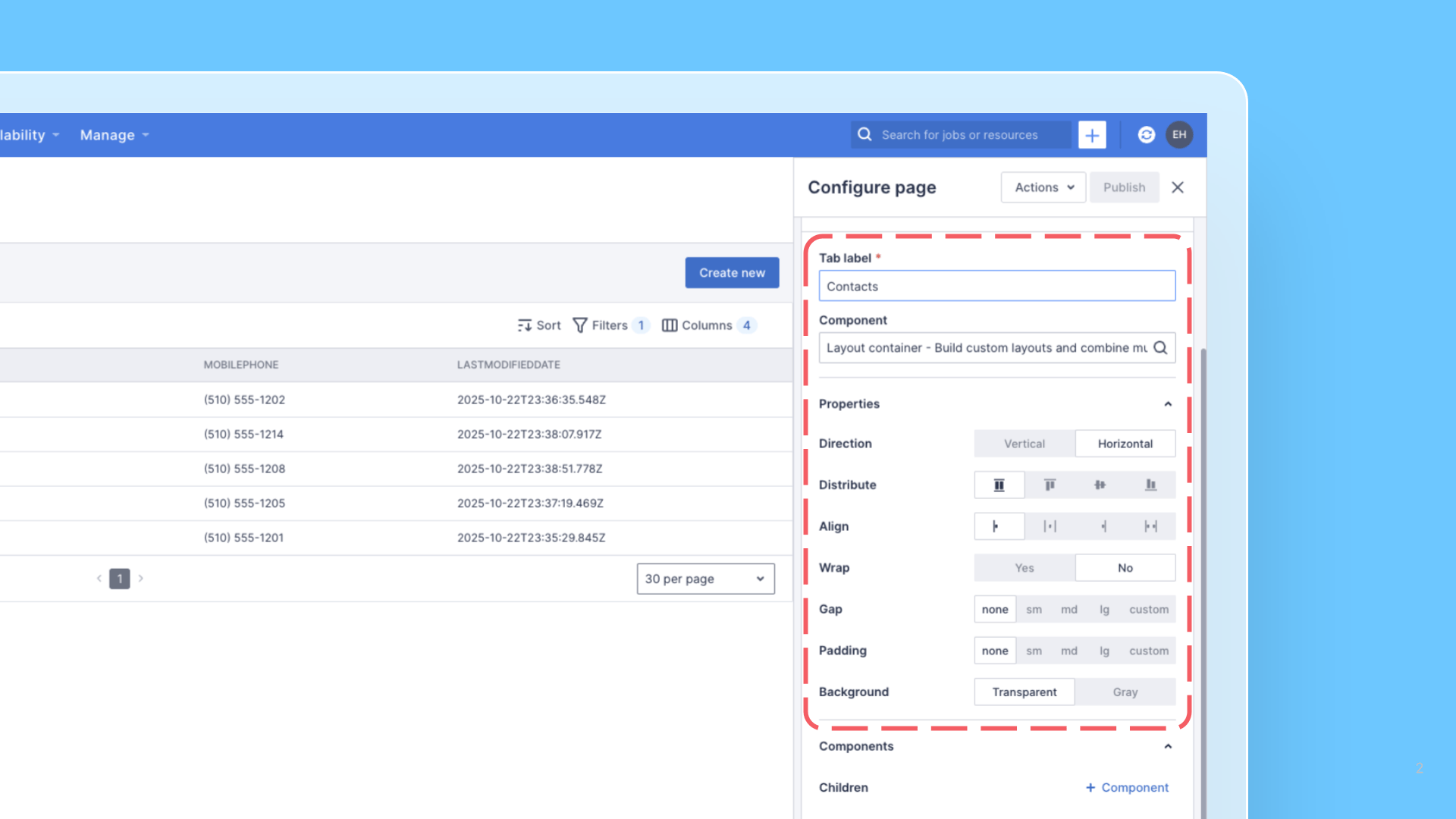 Page builder: Improved layouts and create flows release note
