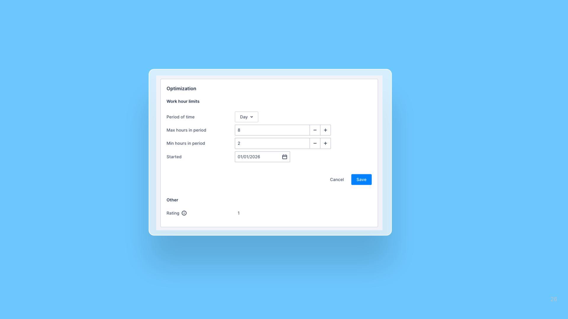 Daily work hour limits for optimization release note