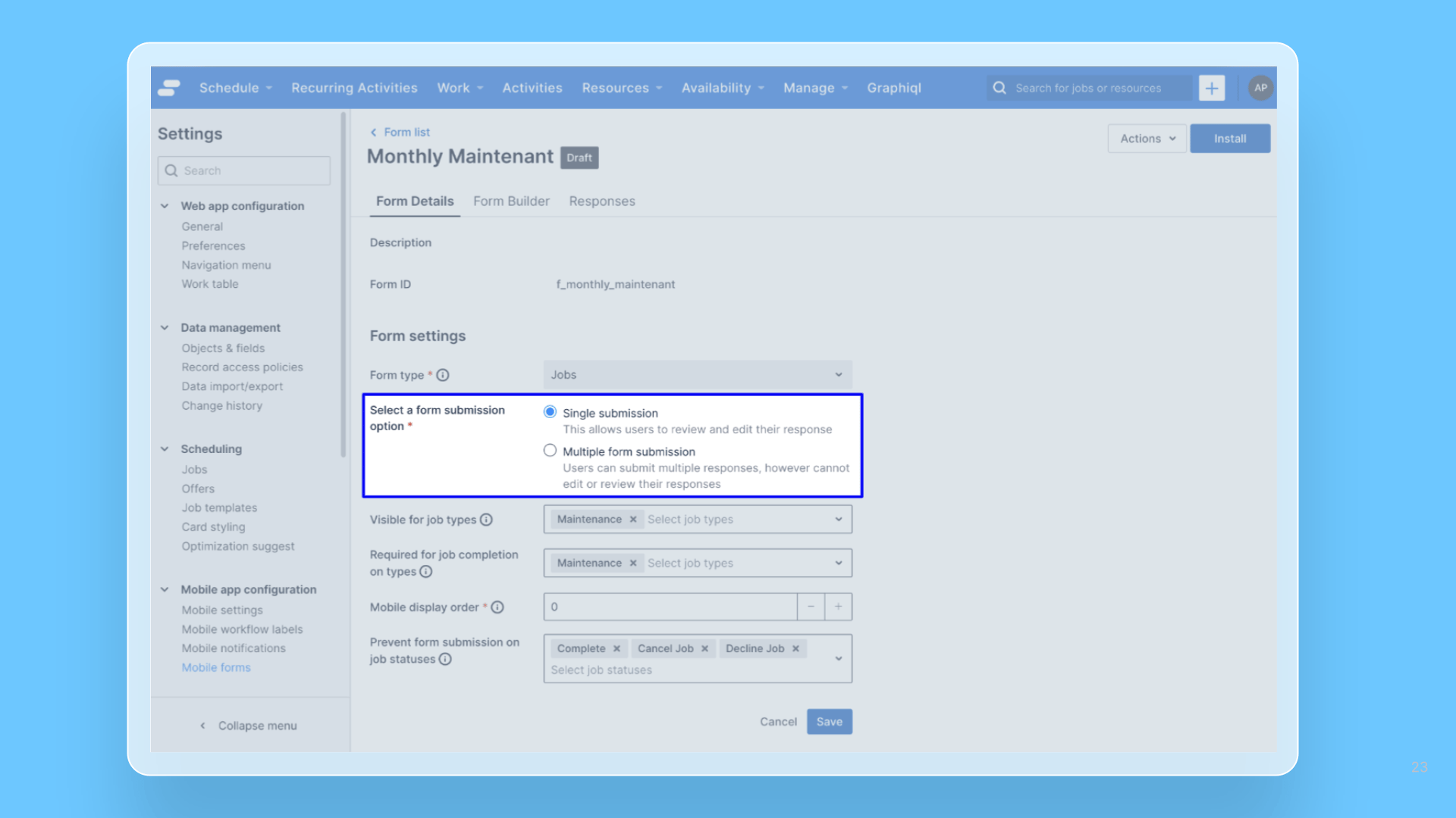 Form Builder – Ability to review & edit form response release note