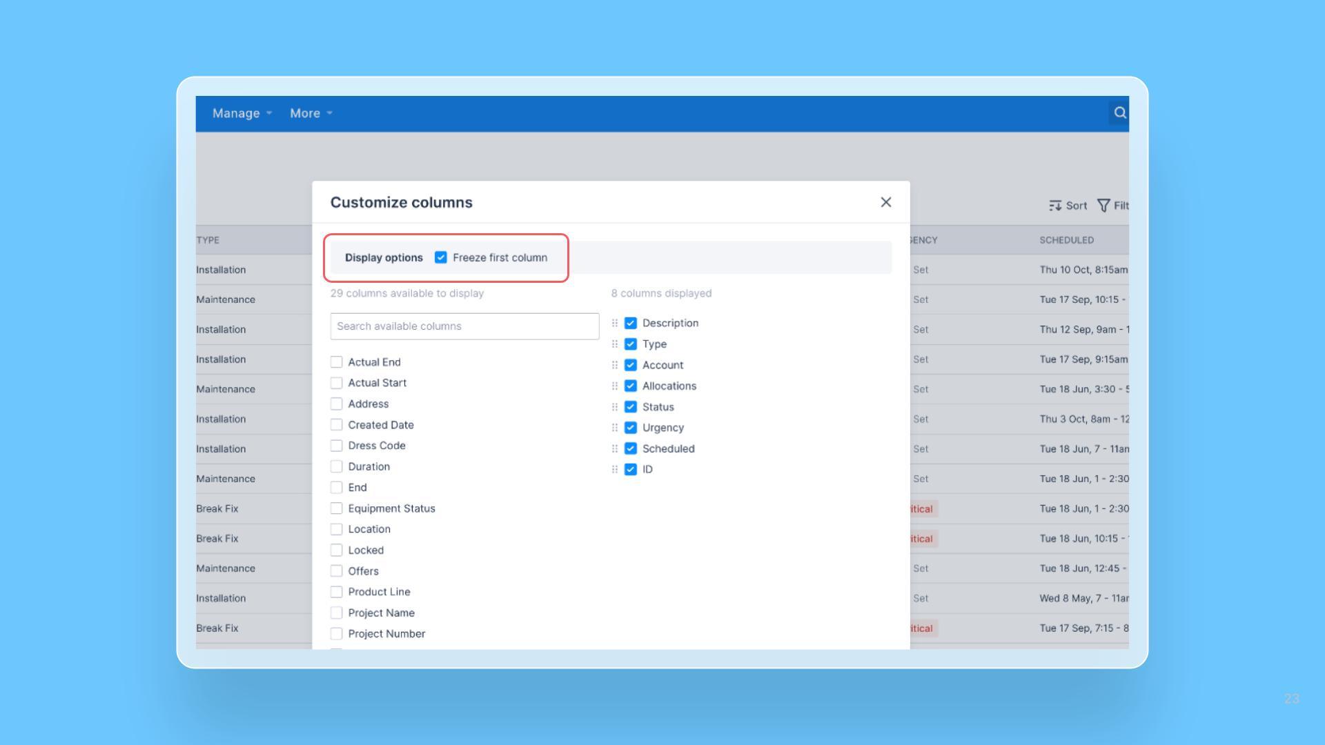 Horizon list view UX improvements release note