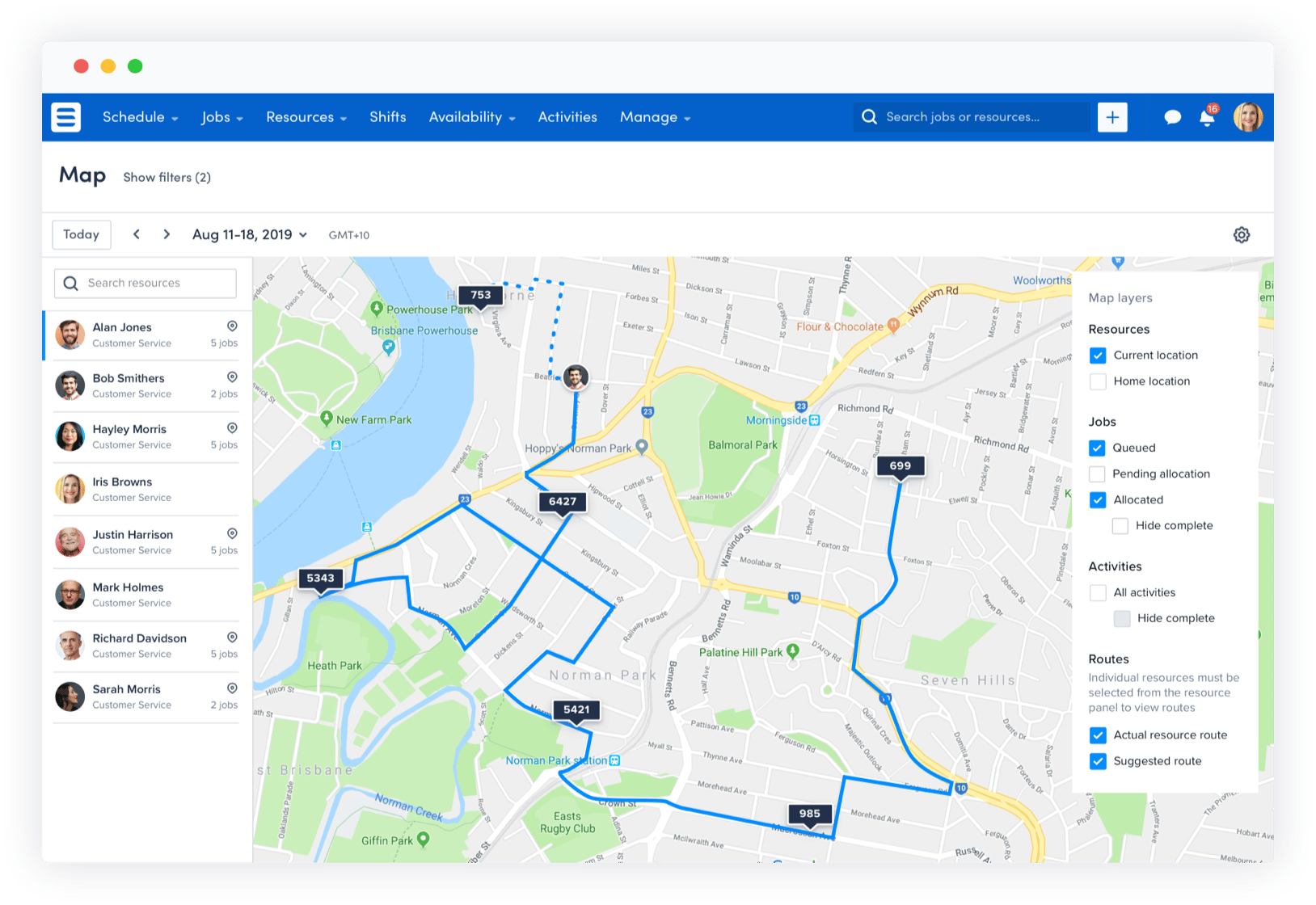 Scheduling App - Map View