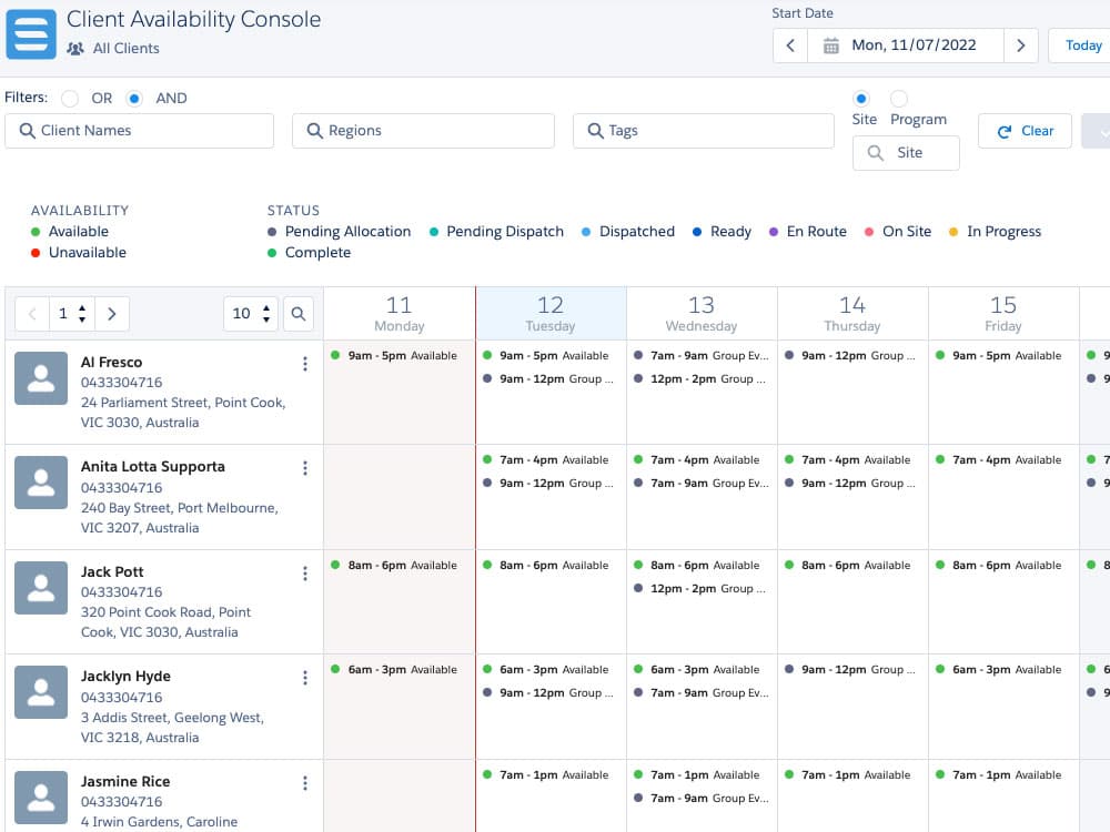 Client Availability Console screenshot 2