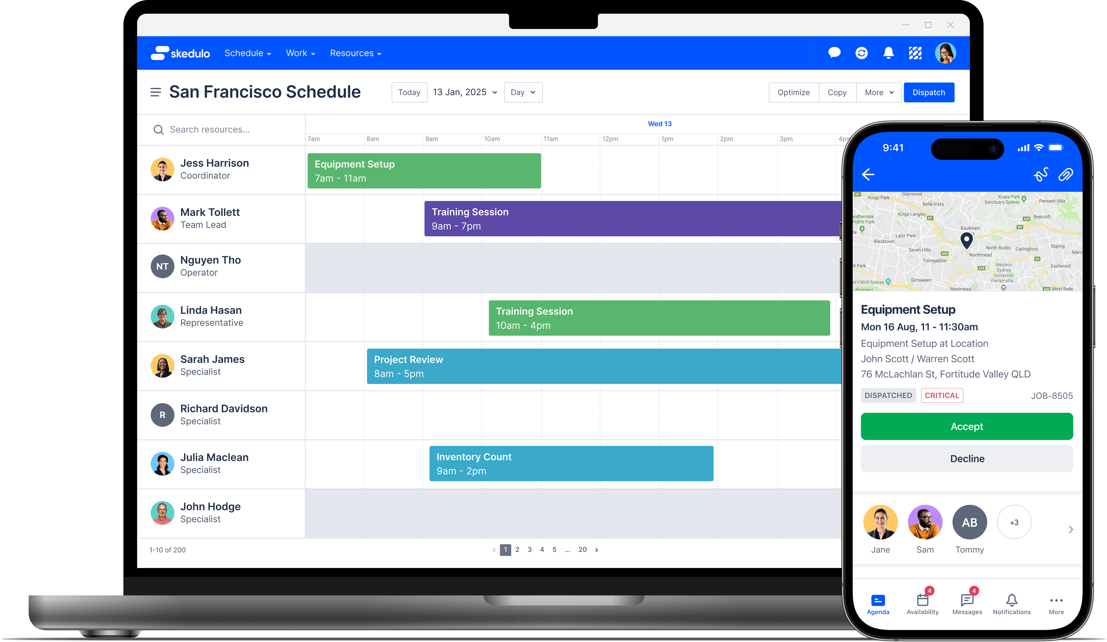Skedulo product screenshot